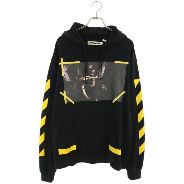 オフホワイト サイズ:L CARAVAGGIO HOODIE カラヴァッジオプルオーバーパーカー 中古 OM10