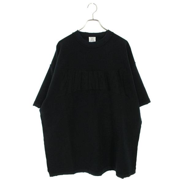 ヴェトモン スウェット 23AW サイズ:XS ダメージ加工インサイドアウト半袖スウェット 新古品 BS55 VETEMENTS（ヴェトモン） スウェット 23AW サイズ:XS ダメージ加工