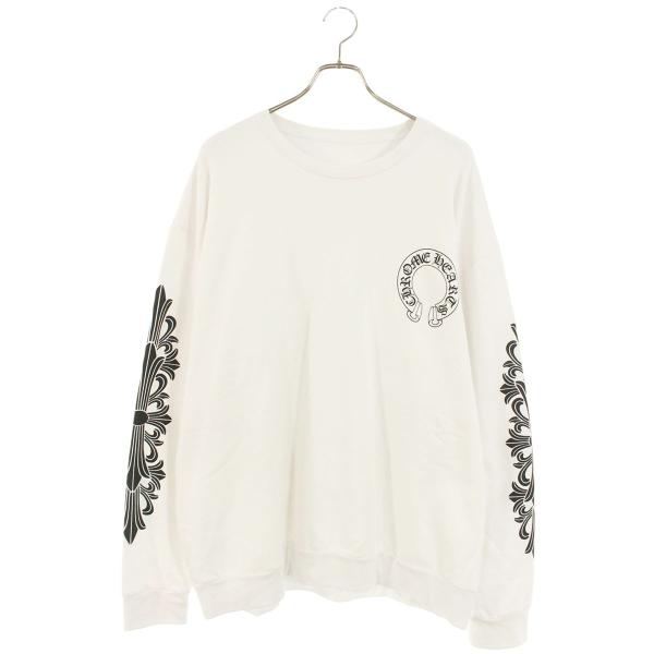 クロムハーツ サイズ:XL  SWTSHRT PLVR バックホースシュー袖フローラルプリントスウェット 中古 SJ02 CHROME HEARTS（クロムハーツ） スウェット サイズ:XL SWTSHRT PLVR