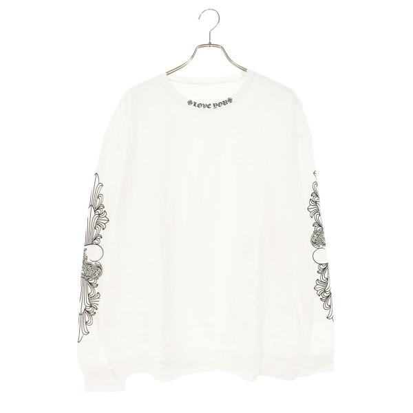 クロムハーツ サイズ:XL  SWTSHRT PLVR 袖フローラルハートラブユースウェット 中古 SJ02 CHROME HEARTS（クロムハーツ） スウェット サイズ:XL SWTSHRT PLVR 袖