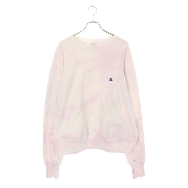 セントマイケル  チャンピオン サイズ:L  23AW  SM-A23-0000-025 タイダイダメージ加工クルーネックスウェット 中古 SB01 SAINT Mxxxxxx（セントマイケル） スウェット チャンピオン サイズ:L