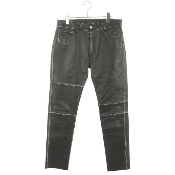 エムエムシックス サイズ:30インチ  22AW  S62LB0099 カーフスキンヴィンテージ加工レザーロングパンツ 中古 OM10 rinkan_10829-250228-0421