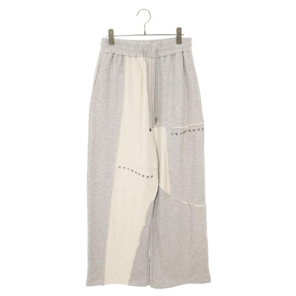 フェンチェンワン サイズ:XS  24SS  FMS17TR01G パッチワーク スウェットロングパンツ 中古 BS99 Feng Chen Wang（フェン チェン ワン） サイズ:XS 24SS FMS17TR01G