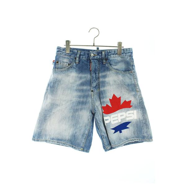 ディースクエアード S78MU0024 ×ペプシ プリントデニムハーフパンツ