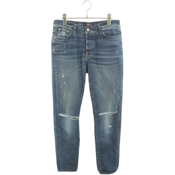 アミリ サイズ:33インチ クラッシュ加工デニムパンツ 中古 OM10 AMIRI（アミリ） サイズ:33インチ クラッシュ加工デニムパンツ 中古