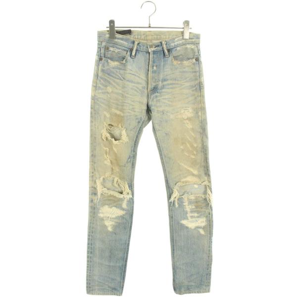 マインデニム サイズ:5  1609-1005-86-282 デストロイクラッシュ5ポケットデニムパンツ 中古 BS99 MINEDENIM（マインデニム） サイズ:5 1609-1005-86-282 デストロイ