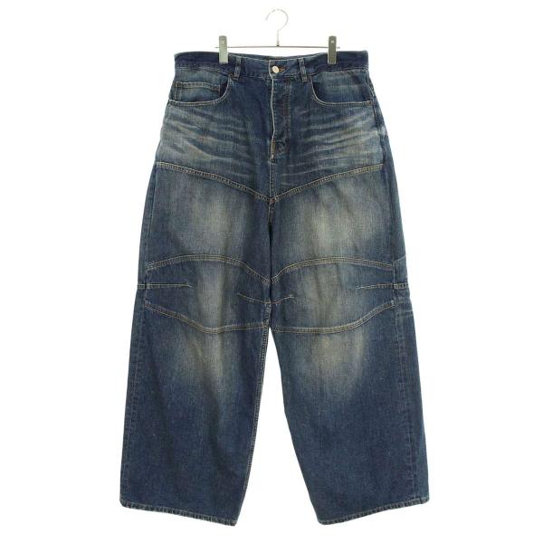 バレンシアガ サイズ:S  814161 TRW62 ドローコードワイドデニムパンツ 中古 OM10 BALENCIAGA（バレンシアガ） デニムパンツ サイズ:S 814161 TRW62