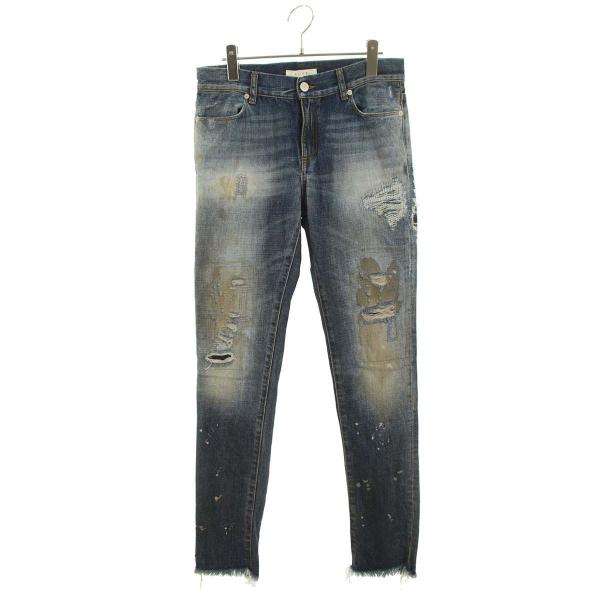 アリクス サイズ:26インチ クラッシュリペア裾ジップデニムパンツ 中古 BS99 1017 ALYX 9SM（アリクス） サイズ:26インチ クラッシュリペア裾ジップ