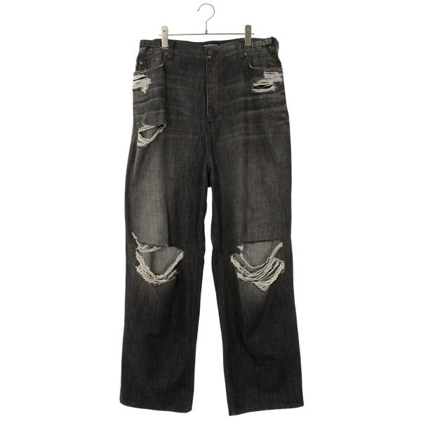 バレンシアガ サイズ:M  697833 TXE06 ダメージ加工デストロイバギーデニムパンツ 中古 SS13 BALENCIAGA（バレンシアガ） デニムパンツ サイズ:M 697833 TXE06