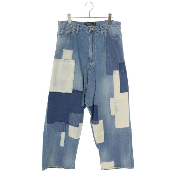 アンリアレイジ サイズ:48  12AST02 パッチワークワイドデニムパンツ 中古 BS99 ANREALAGE（アンリアレイジ） サイズ:48 12AST02 パッチワークワイド