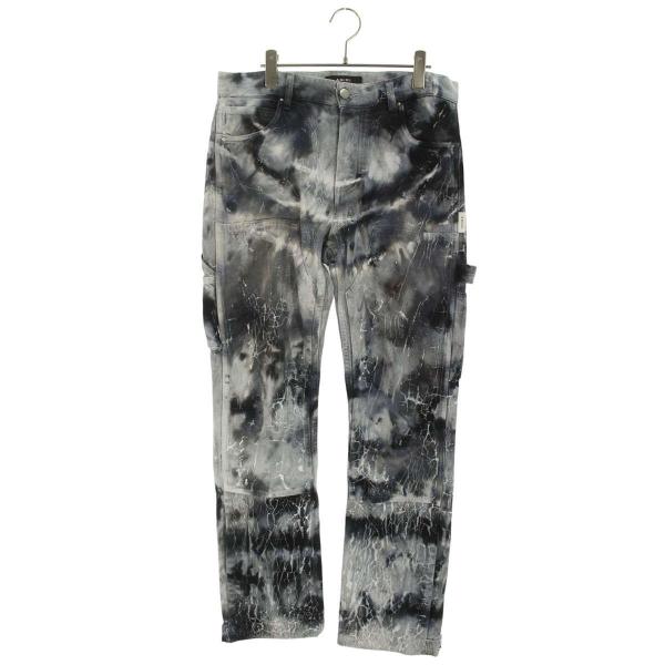 アミリ 総柄 ダブルニー カーペンターデニムパンツ メンズ 29インチ AMIRI（アミリ） 29インチ 総柄 ダブルニー カーペンターデニムパンツ