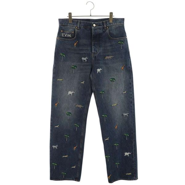 ルイヴィトン  26SS  RM261M XY3 HUD92W アニマル刺繍バギーデニムパンツ メンズ 30 LOUIS VUITTON（ルイ・ヴィトン） デニムパンツ サイズ:30 26SS RM261M