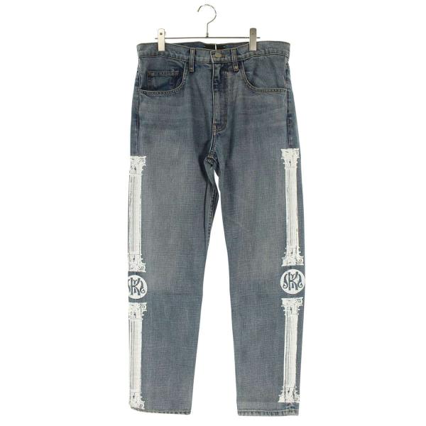 ムソクソ サイズ:32 ROMAN STRAIGHT JEANS エンタシスプリントデニムパンツ 中古 BS99