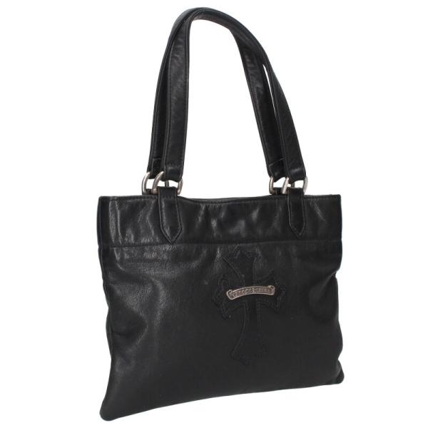クロムハーツ  クロスパッチ ラベル付きレザートートバッグ 中古 SS07 CHROME HEARTS（クロムハーツ） トートバッグ クロスパッチ ラベル付き
