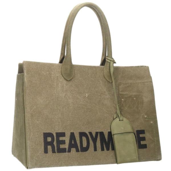レディメイド サイズ:35  SHOPPING BAG 35 ヴィンテージコットンロゴ刺繍トートバッグ 中古 SB01 READYMADE（レディメイド） サイズ:35 SHOPPING BAG 35 ヴィンテージ