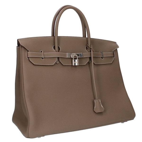 エルメス サイズ:40  バーキン40 D刻印 SV金具エトゥープハンドバッグ 中古 GZ14 HERMES（エルメス） ハンドバッグ バーキン40 D刻印 サイズ:40 SV金具