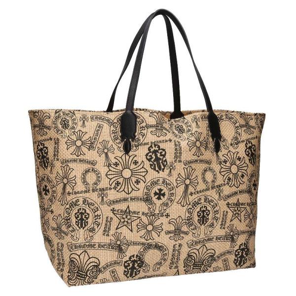 クロムハーツ   LARGE BEACHES BAG 総柄プリントビーチハンドバッグ 中古 SS07 CHROME HEARTS（クロムハーツ） ハンドバッグ LARGE BEACHES BAG 総柄