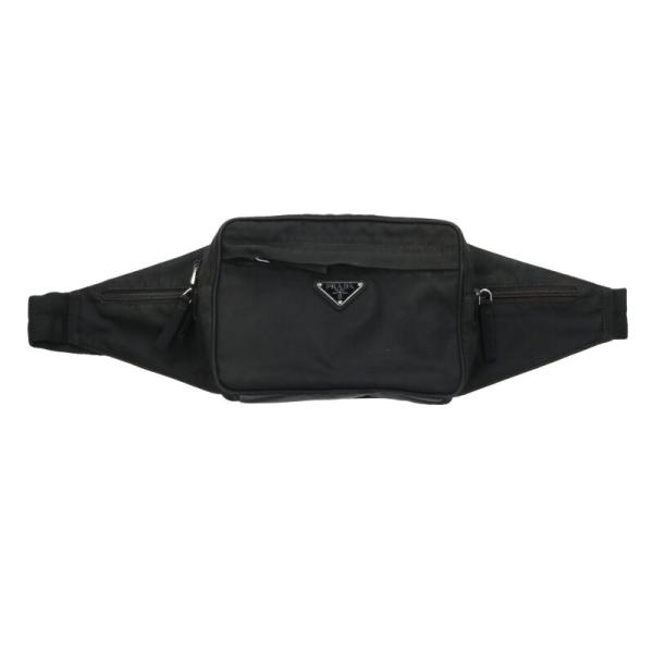 ✨美品✨プラダ ウエストバッグ 三角ロゴプレート ナイロン レザー BM0010 PRADA（プラダ） 2VL001 三角ロゴプレートナイロンウエストバッグ 中古