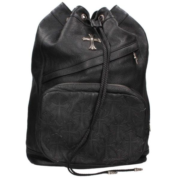 クロムハーツ サイズ:ラージ STRANGE LOVE BAG ラージCHクロス クロスパッチ装飾レザーバックパック 中古 SS07