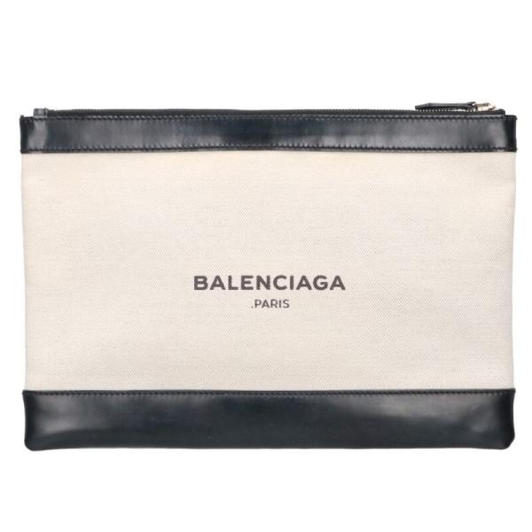 バレンシアガ 373834 ロゴレザークラッチバッグ メンズ BALENCIAGA（バレンシアガ） 373834 ネイビークリップ ロゴプリント