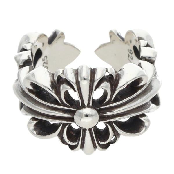 クロムハーツ FLRL CRS/フローラルクロス シルバーリング メンズ 14号 CHROME HEARTS（クロムハーツ） リング 14号 DBL FLRL CRS ダブル