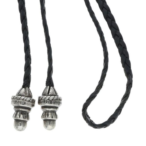 確実本物美品クロムハーツレザーブレードボロチップネックレス付属完備 CHROME HEARTS（クロムハーツ） LEATHER BRAID ボロチップレザー