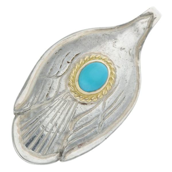 goro's ゴローズ 金縄ターコイズ付きスプーン ネックレストップ 中古