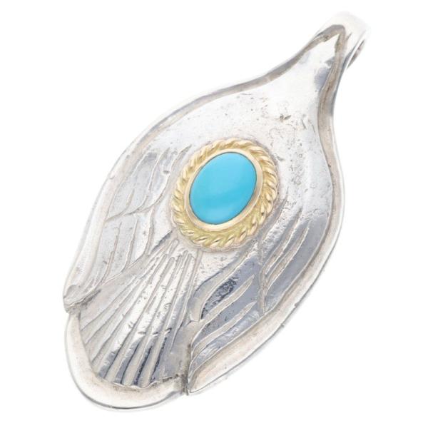 goro's（ゴローズ） 金縄ターコイズ付きスプーン ネックレストップ