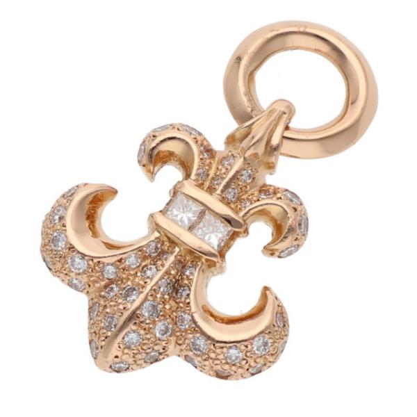 CHROME HEARTS クロムハーツ 22K BS FLR CHM DMND BSフレア 4Pダイヤゴールドチャーム ペンダントトップ CHROME HEARTS（クロムハーツ） ネックレストップ 22K BS FLUER CHARM