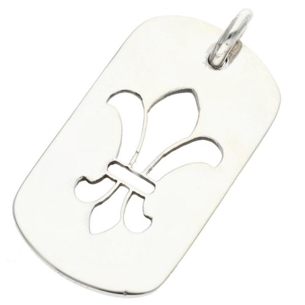 クロムハーツ  D/TAG LRG BS FLUER/BSフレア ラージドッグタグ シルバーネックレストップ メンズ CHROME HEARTS（クロムハーツ） ネックレストップ D TAG LRG BS FLUER