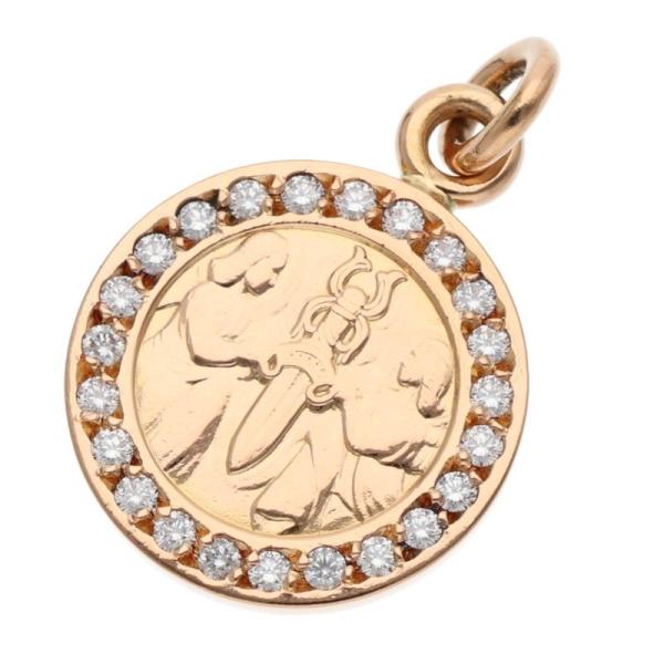クロムハーツ  22K CHRM ANGL MDL P/D/エンジェルメダルチャーム PAVEダイヤ/ゴールドネックレストップ メンズ CHROME HEARTS（クロムハーツ） ネックレストップ 22K CHRM ANGL MDL