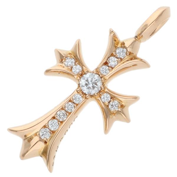 クロムハーツ  22K TNY CRSF P/DMND/タイニーファットクロス ネックレストップ メンズ CHROME HEARTS（クロムハーツ） ネックレストップ 22K TNY CRSF P DMND