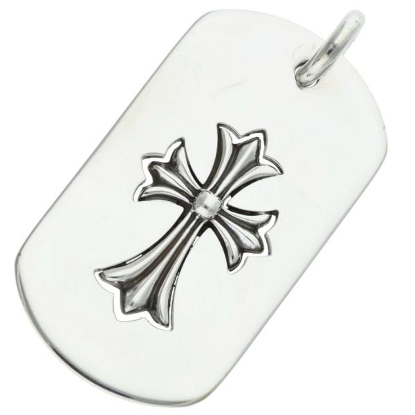 クロムハーツ  D/TAG LRG TNY CRS/カットアウトタイニークロス ラージドッグタグネックレストップ メンズ CHROME HEARTS（クロムハーツ） サイズ:LARGE D TAG LRG TNY CRS
