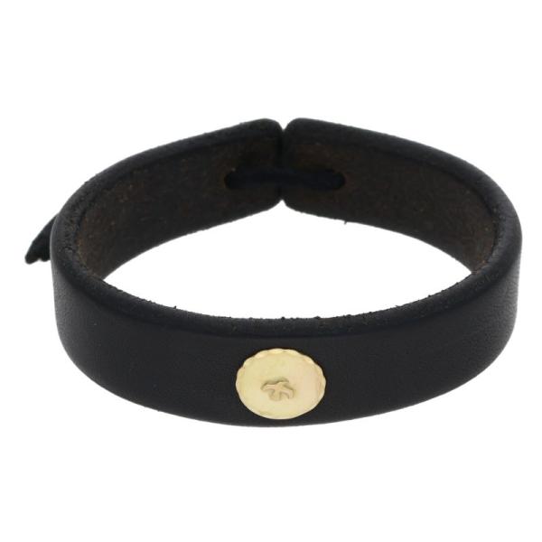 goro's（ゴローズ） 金メタル付きレザー ブレスレット 中古 HJ08