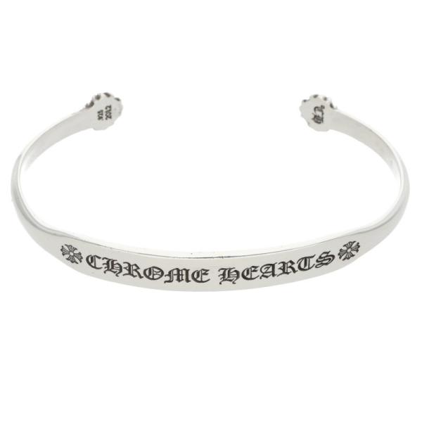 クロムハーツ  BANGLE FLAT CH/CHフラットバングル シルバーブレスレット メンズ CHROME HEARTS（クロムハーツ） BANGLE FLAT CH CHフラットバングル