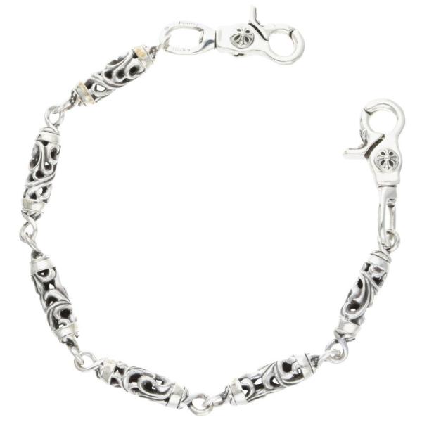 クロムハーツ サイズ:6LINK  ROLLER SHORT-T 2クリップ 6LINKショートローラー シルバーウォレットチェーン 中古 OK15 CHROME HEARTS（クロムハーツ） ウォレットチェーン ROLLER SHORT-T 2