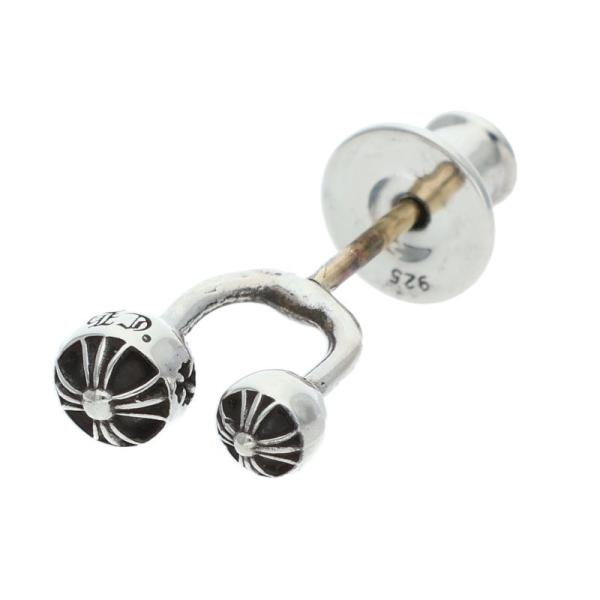 クロムハーツ好きな方にも 希少DUBシルバーピアス両耳 CHROME HEARTS（クロムハーツ） DBL STUD CRL BALL MINI ダブルクロス