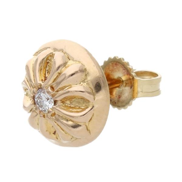 CHROME HEARTS クロムハーツ（原本無） 22K STD CRSBL DIA 22Kクロスボールスタッド 1ダイヤ ピアス ゴールド系【中古】 CHROME HEARTS（クロムハーツ） 22K STD CRSBL DIA 22Kクロスボール