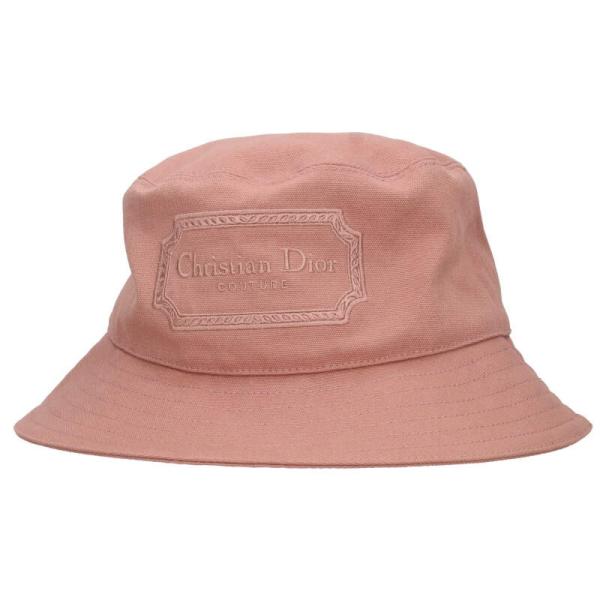 ディオール サイズ:L  293C906I5641 ロゴ刺繍バケットハット帽子 中古 OM10 ディオール 帽子 293C906I5641 サイズ:L ロゴ刺繍バケットハット帽子