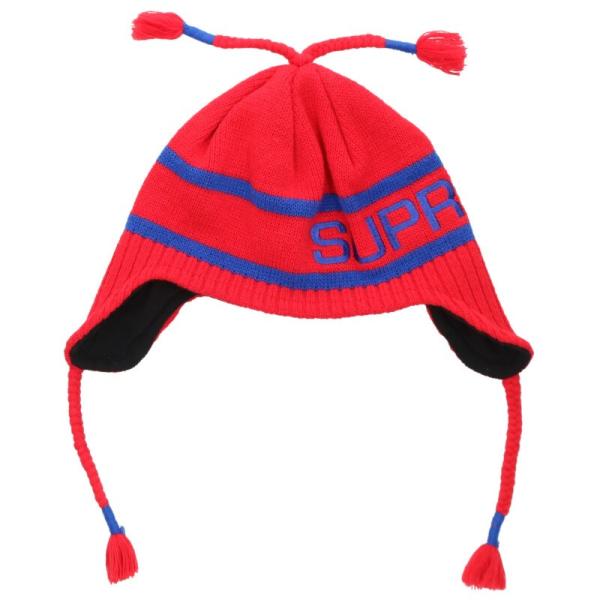 Supreme Earflap Beanie イヤーフラップ　グレー　水色 Supreme（シュプリーム） earflap beanie ロゴ刺繍イヤーフラップ