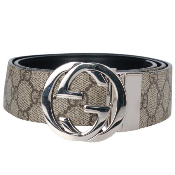 GUCCI グッチ ベルト サイズ:95/38 473030シマ インターロッキングG GG  