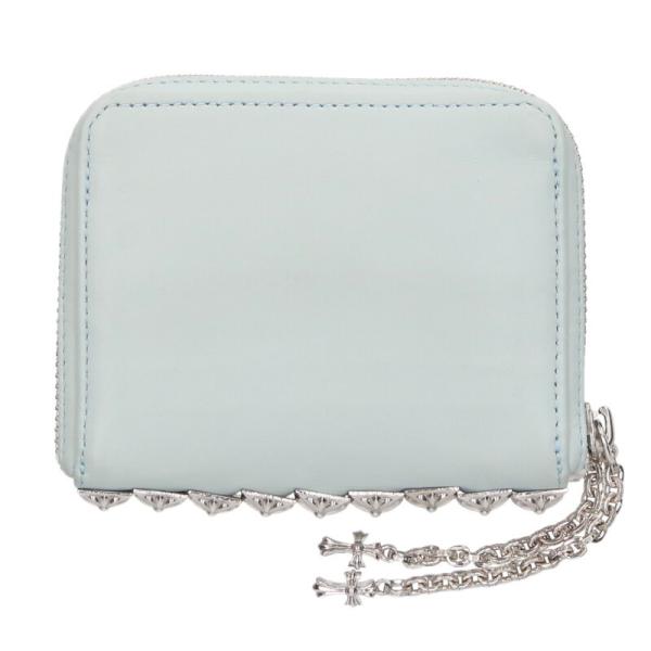 クロムハーツ   3 SIDE ZIP 3サイドジップ 韓国限定サイドピラミッドスタッズレザーウォレット財布 中古 SJ02 CHROME HEARTS（クロムハーツ） 財布 3 SIDE ZIP/3サイドジップ 韓国