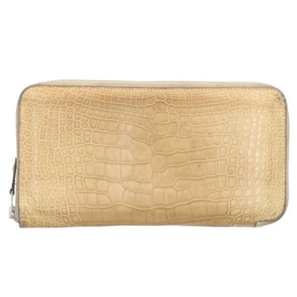 エルメス   アザップロング X刻印 アリゲーターラウンドジップ財布 中古 BS99 HERMES（エルメス） 財布 アザップロング X刻印 アリゲーターラウンド