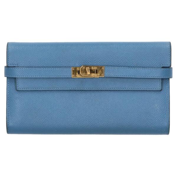 エルメス   ケリーウォレット □R刻印 SV金具 ヴォーエプソン財布 中古 BS99 HERMES（エルメス） ケリーウォレット C刻印 G金具 ヴォーエプソン財布