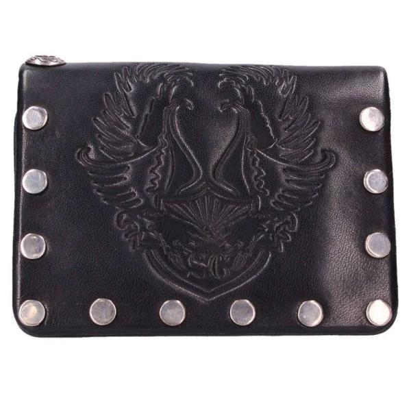 サブカルチャー シルバースタッズレザーウォレット財布 中古 BS99