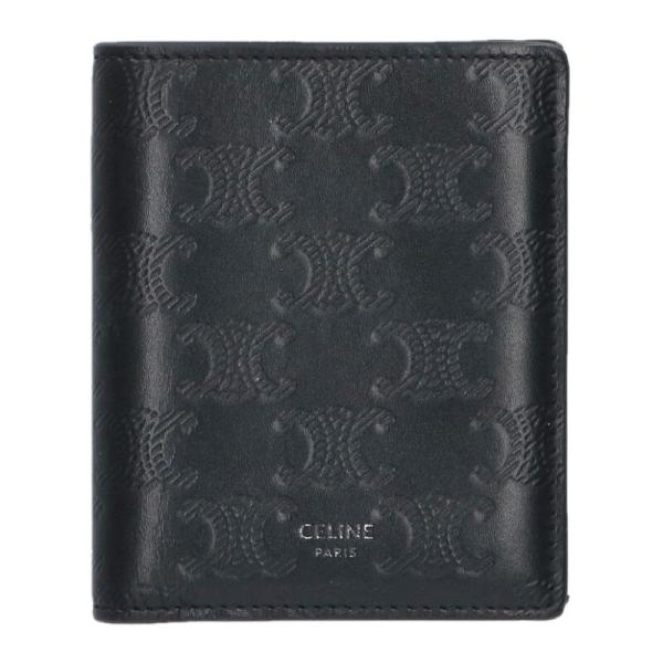 セリーヌ  10E493FQC.38SI トリオンフロゴエンボスコンパクトウォレット財布 メンズ CELINE（セリーヌ） 10E493FQC.38SI トリオンフロゴエンボスコンパクト