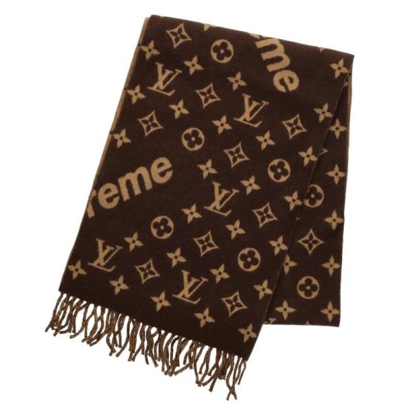 LOUIS VUITTON モノグラム スカーフ　カシミヤ ルイヴィトン Monogram 花柄と LV モノグラムのカシミアスカーフ