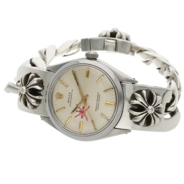 クロムハーツ Chrome Hearts ロレックス オイスターパーペチュアル デイト CHプラスクラシックリンクウォッチブレス腕時計 中古 OM10