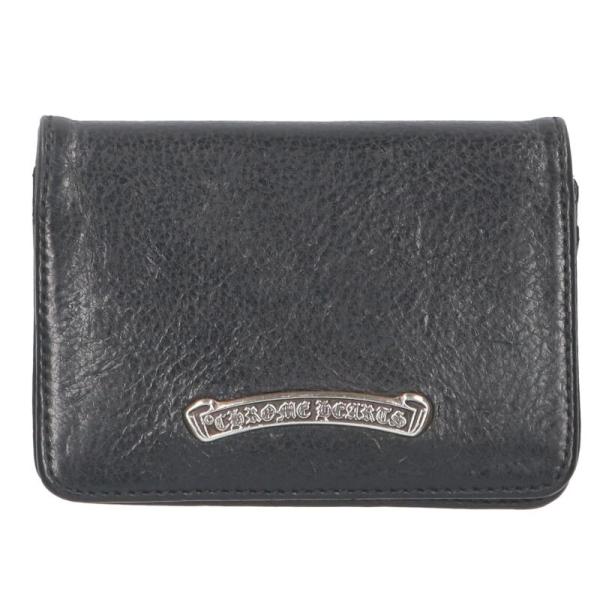 クロムハーツ   CRD CSE3PKTWDV1　 アーチロゴプレート3ポケットレザーカードケース 中古 GZ11 CHROME HEARTS（クロムハーツ） カードケース CRD CSE3PKTWDV1