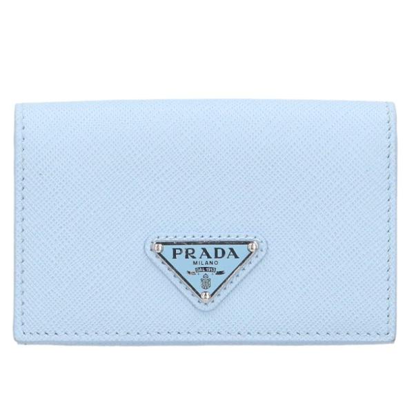 未使用　プラダ　現行　サフィアーノレザー　トライアングル　名刺入れ　カードケース PRADA（プラダ） トライアングルロゴプレートサフィアーノレザーカード